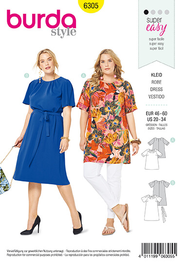 Burda Style Pattern 6305 Women's top and dress