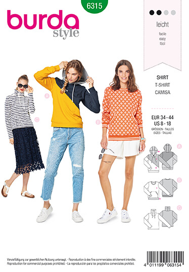 Burda Style Pattern 6315 Misses' hoodie