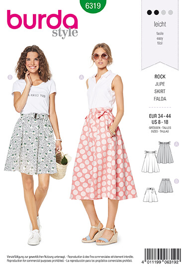 Burda Style Pattern 6319 Misses' bell shaped skirt