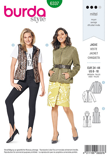 Burda Style Pattern 6337 Misses' quilted jacket