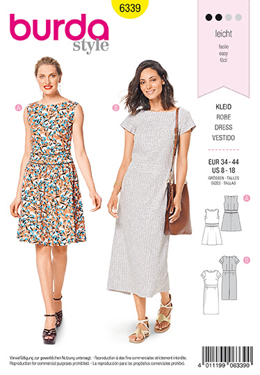 Burda Style Pattern 6339 Misses' dress with waistband