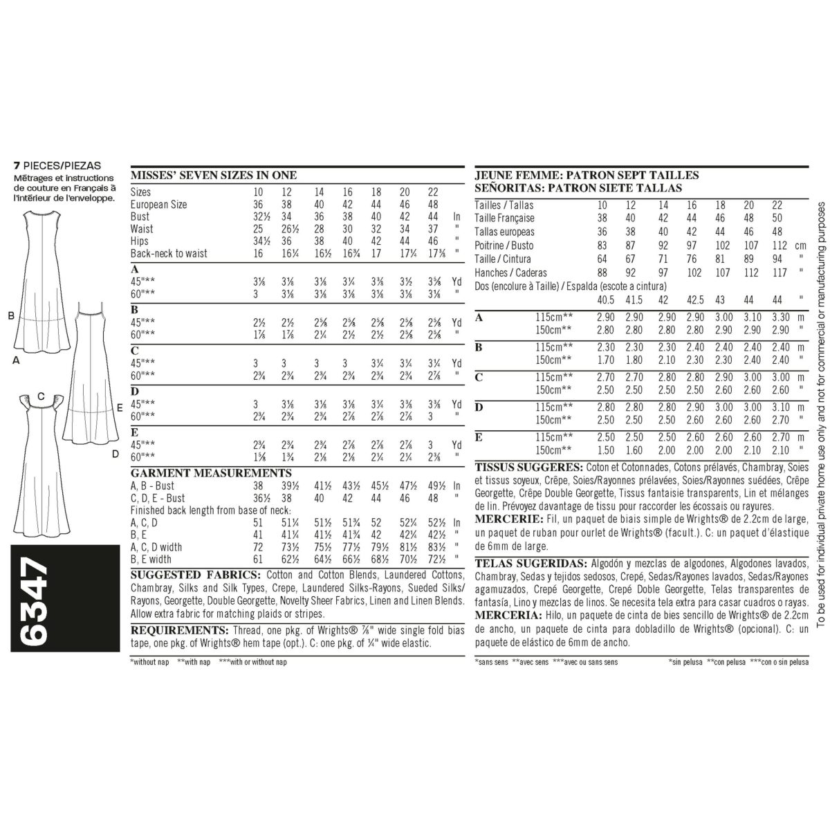 New Look Sewing Pattern N6347 Misses' Dresses