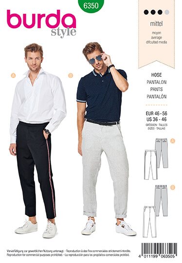 Burda Style Pattern 6350 Men's pants