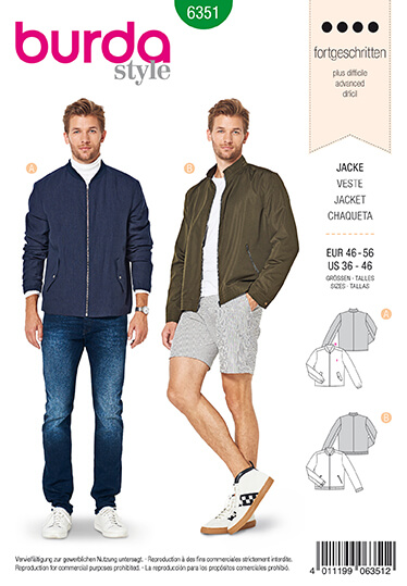 Burda Style Pattern 6351 Men's jacket