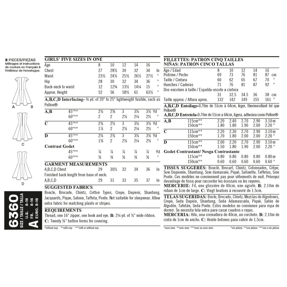 New Look Sewing Pattern N6360 Girls' Sized for Tweens Dress