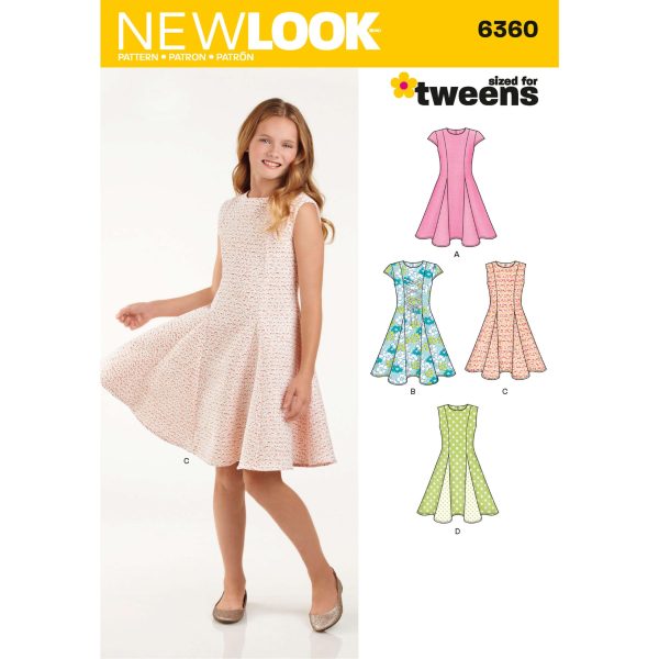 New Look Sewing Pattern N6360 Girls' Sized for Tweens Dress