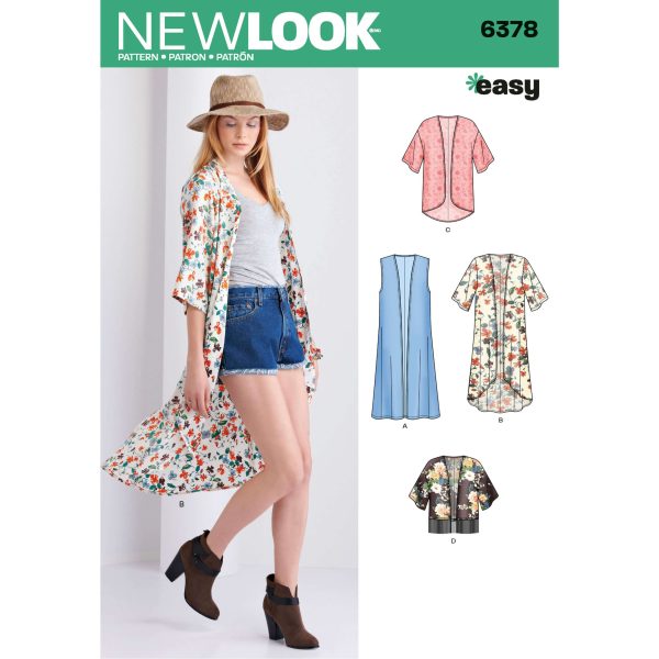 New Look Sewing Pattern N6378 Misses' Easy Kimono-inspired robes with Length Variations