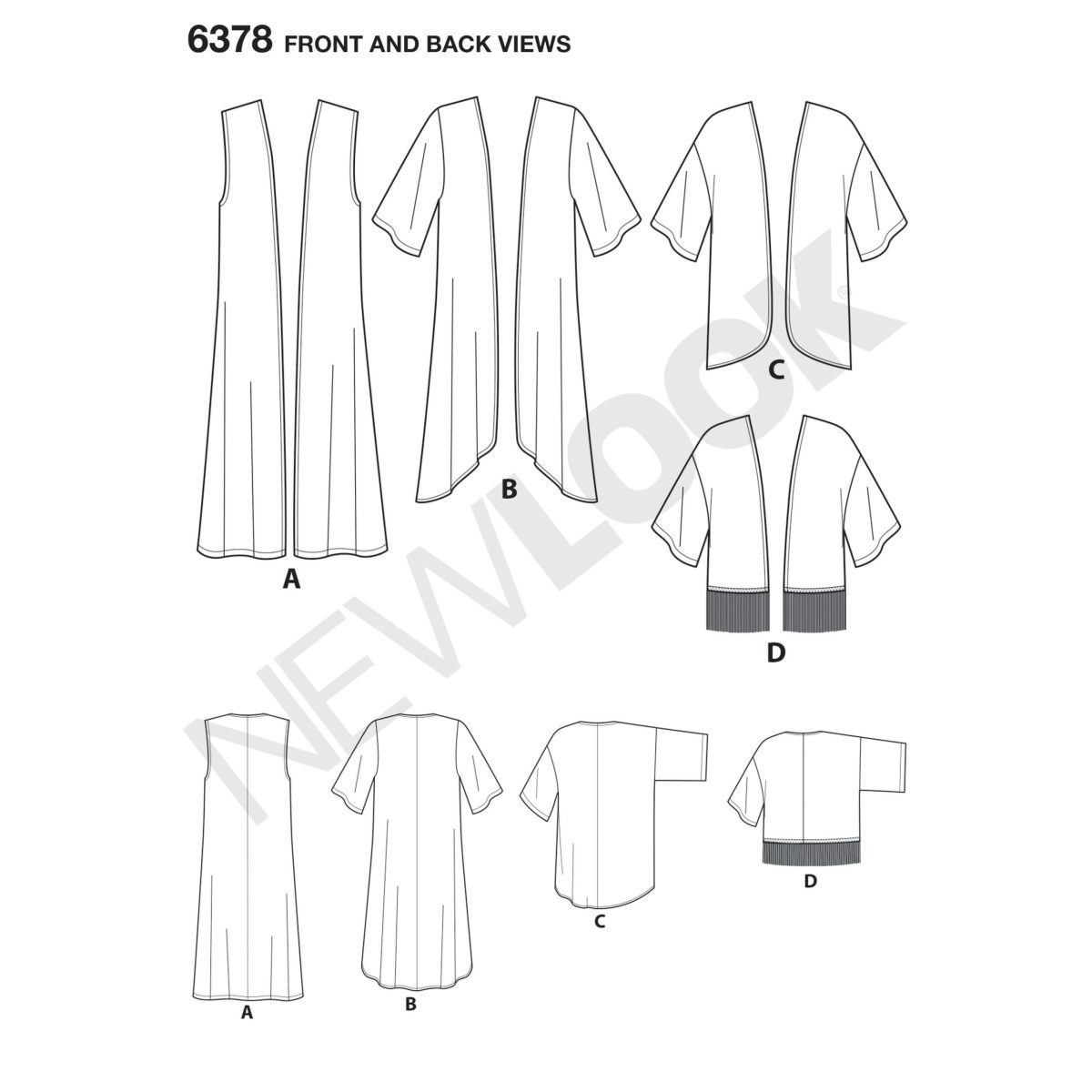 New Look Sewing Pattern N6378 Misses' Easy Kimono-inspired robes with Length Variations