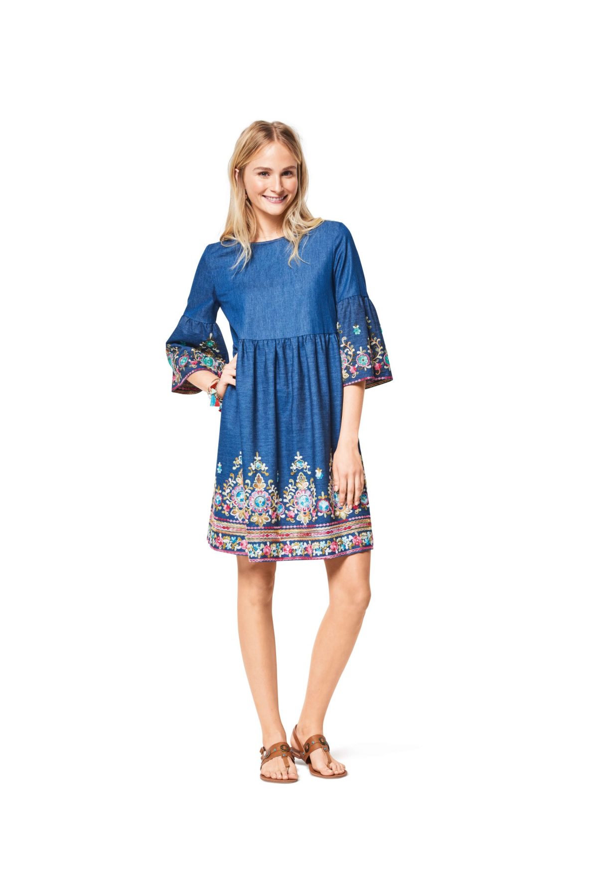 Burda Style Pattern B6401 Women's Swing Dress with Sleeve Variations