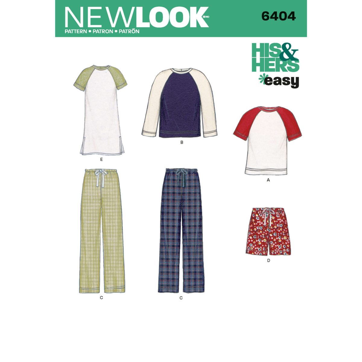 New Look Sewing Pattern N6404 Misses' and Men's Separates