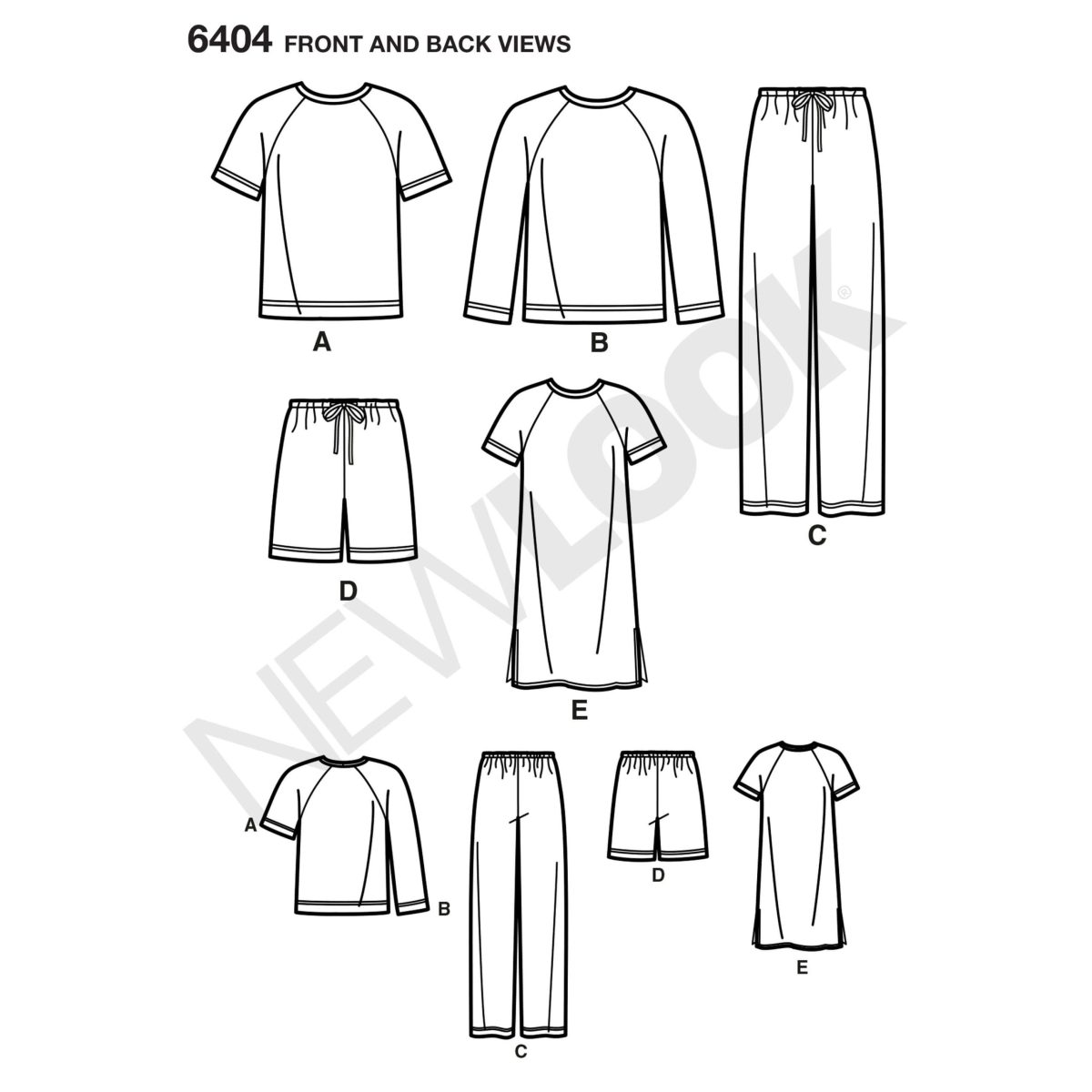 New Look Sewing Pattern N6404 Misses' and Men's Separates