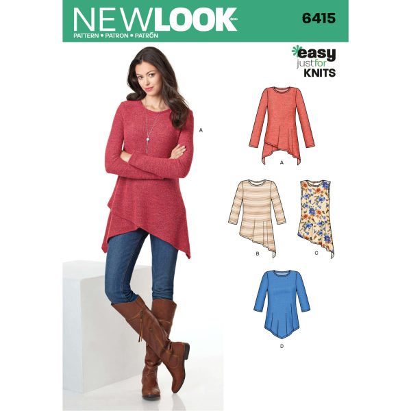 New Look Sewing Pattern N6415 Misses' Knit Tunics