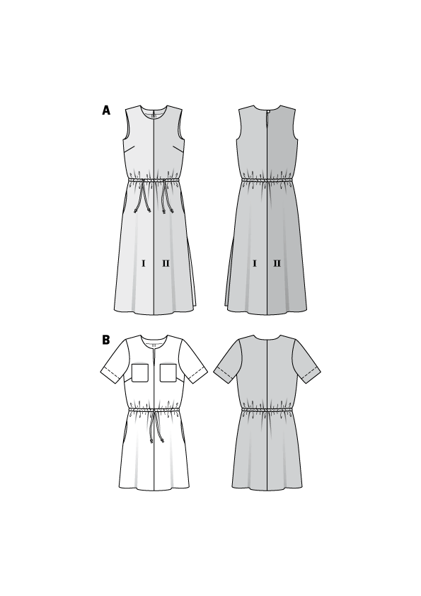 Burda Style Pattern B6419 Women's Short Sleeve Dress
