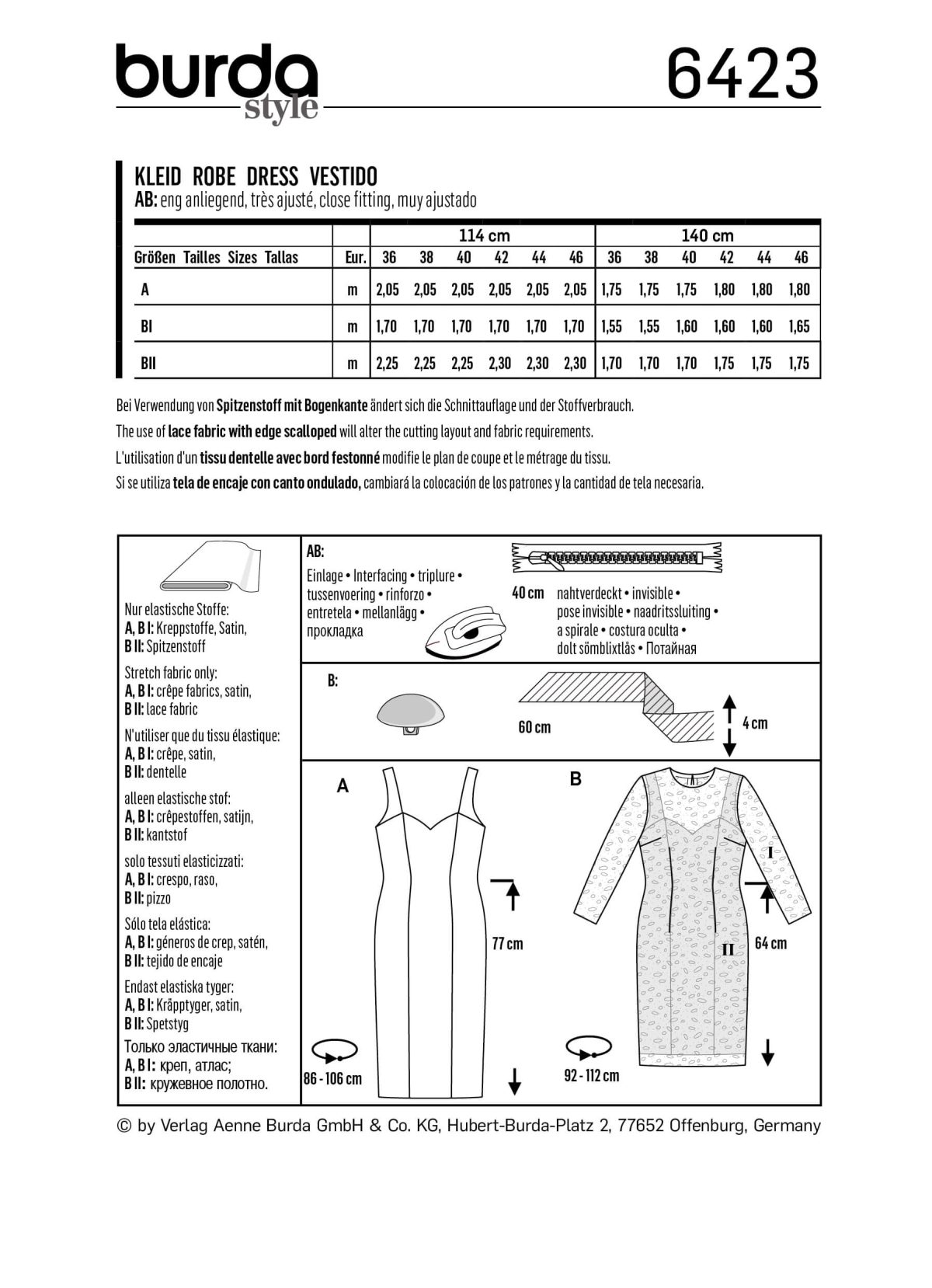 Burda Style Pattern B6423 Women's Summer Strap Dress