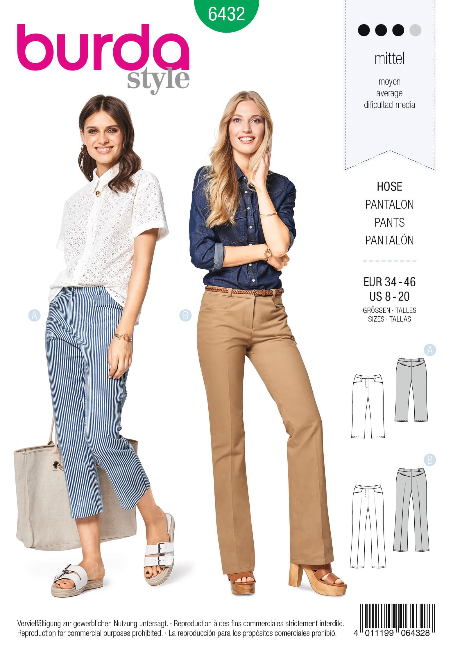 Burda Style Pattern B6432 Women’s Dress Trousers - Sewdirect