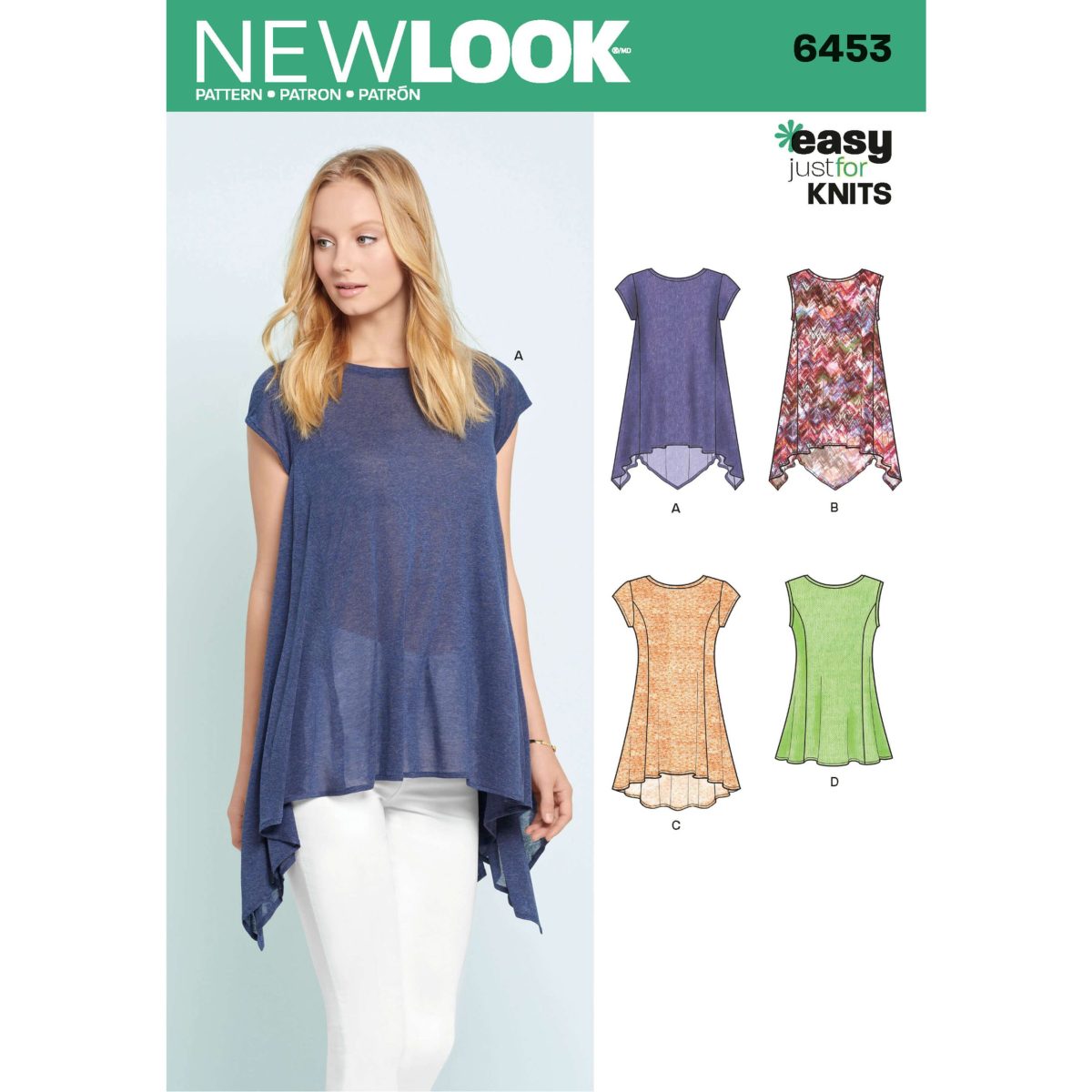 New Look Sewing Pattern N6453 Misses' Easy Knit Tops
