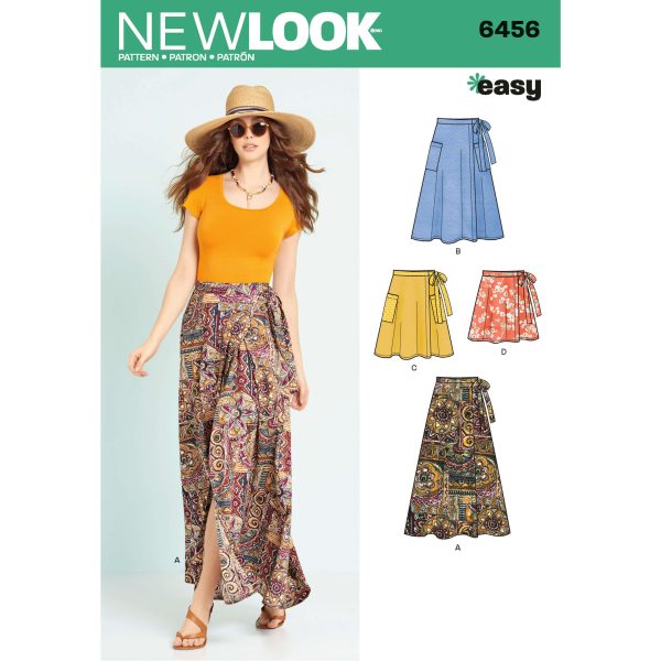 New Look Sewing Pattern N6456 Misses' Easy Wrap Skirts in Four Lengths