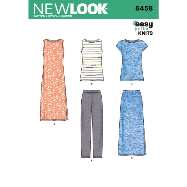 New Look Sewing Pattern N6458 Misses' Easy Knit Coordinates