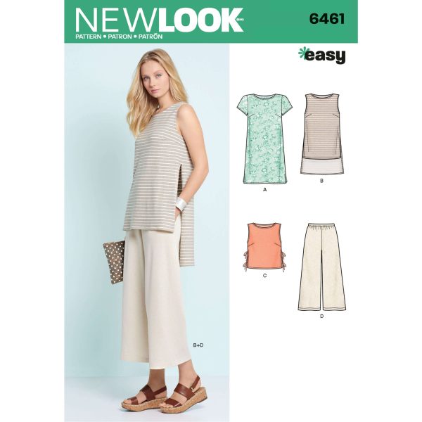 New Look Sewing Pattern N6461 Misses' Dress, Tunic, Top and Cropped Trousers