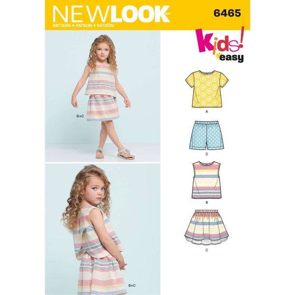 New Look Sewing Pattern N6465 Child's Easy Top, Skirt and Shorts