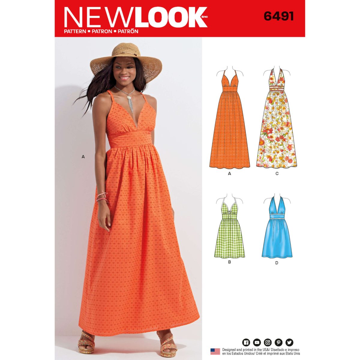 New Look Pattern 6491 Misses Dresses in two Lengths with Bodice Variations