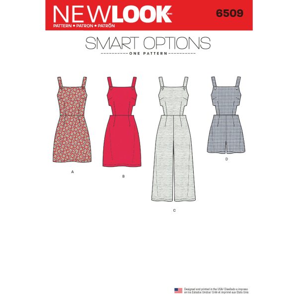 New Look Pattern 6509 Misses' Jumper, Romper, and Dress with Bodice Variations