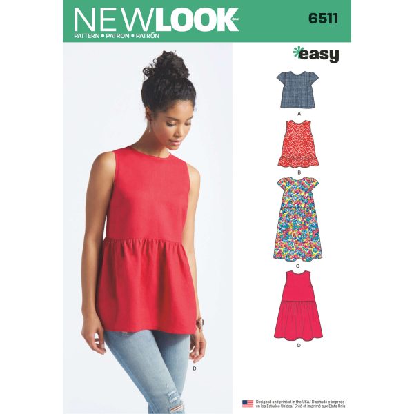 New Look Pattern 6511 Misses' Tops With Length and Sleeve Variations