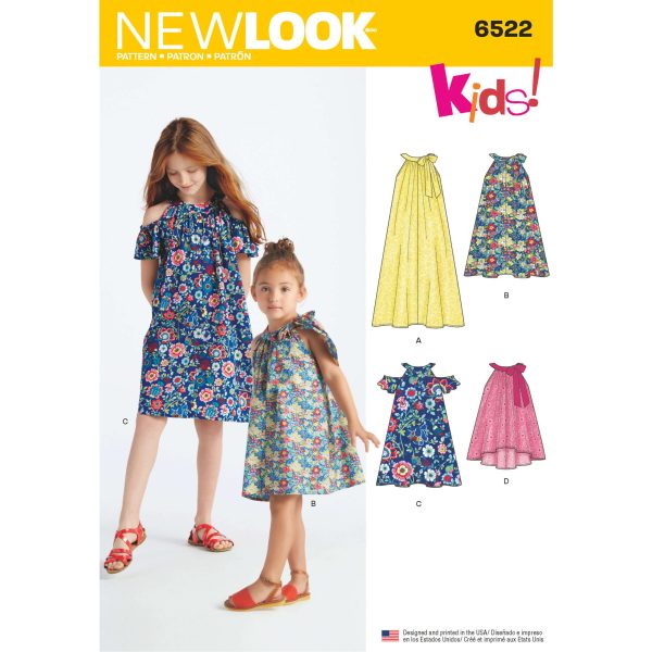 New Look Pattern 6522 Child's and Girls' Dresses and Top