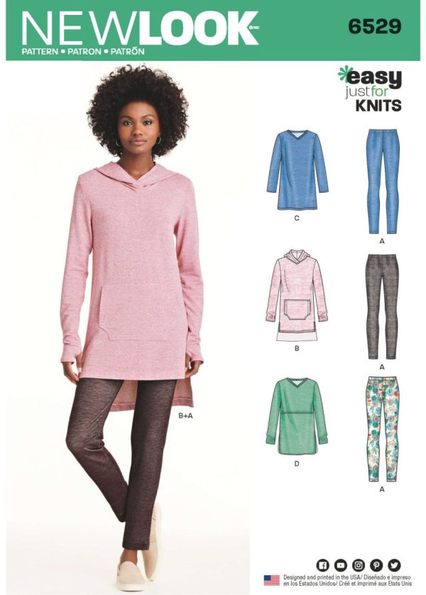 New Look Pattern 6529 Misses' Knit Tunics and Leggings