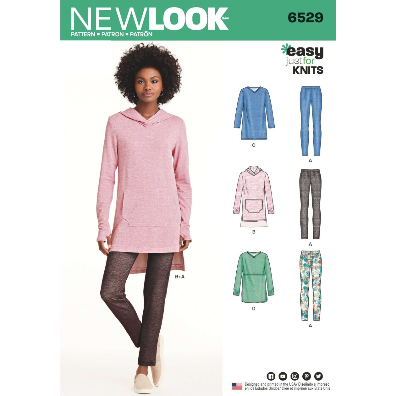 New Look Pattern 6529 Misses' Knit Tunics and Leggings