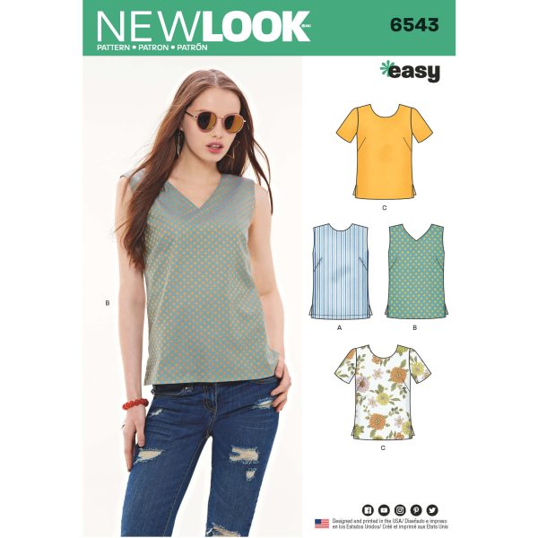 New Look Pattern 6543 Misses' Easy Tops