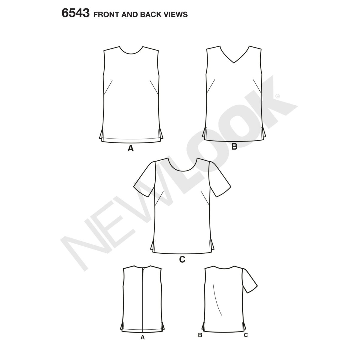 New Look Pattern 6543 Misses' Easy Tops