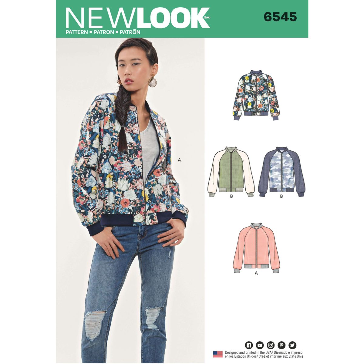 New Look Pattern 6545 Misses Flight Jacket