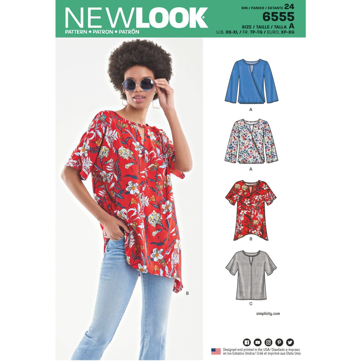 New Look Pattern 6555 Misses' Keyhole Shirt