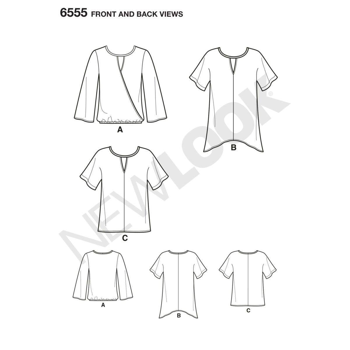 New Look Pattern 6555 Misses' Keyhole Shirt