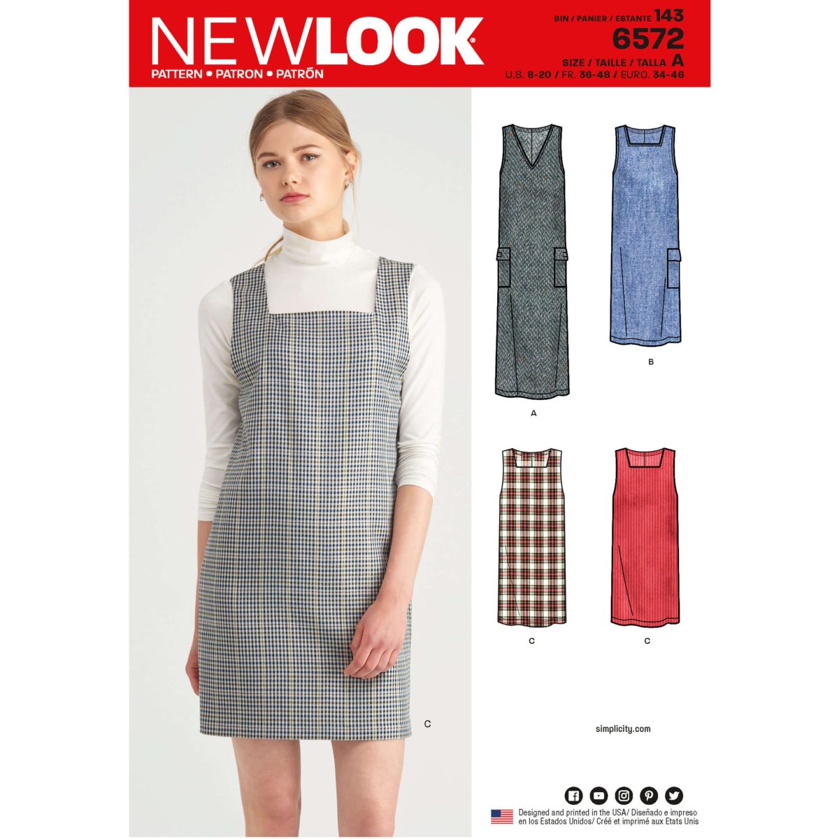 New Look Pattern 6572 Misses' Jumper Dress