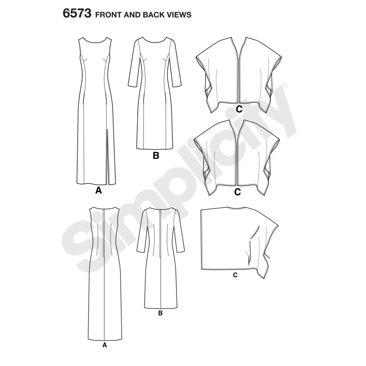 New Look Pattern 6573 Misses' Dress and Wrap