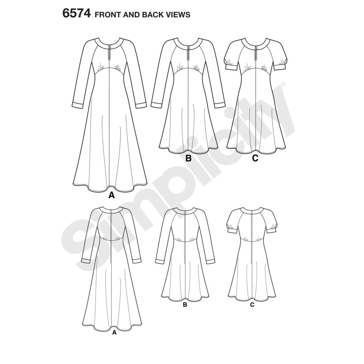 New Look Pattern 6574 Misses' Dresses
