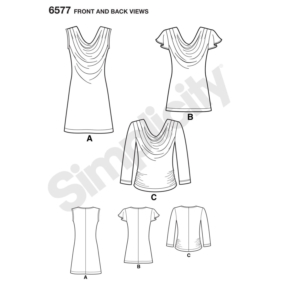 New Look Pattern 6577 Misses' Knit Tops