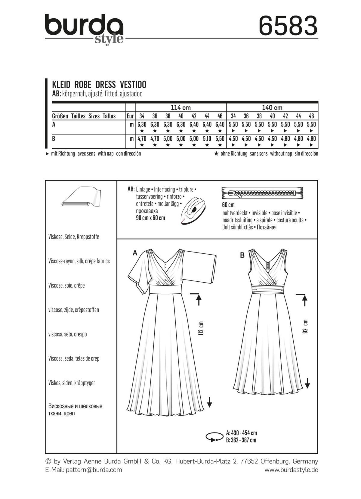 Burda Style Pattern 6583 Dress