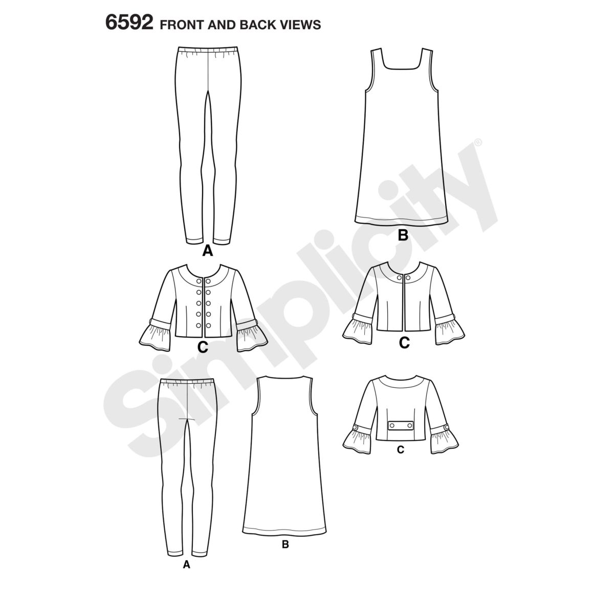 New Look Pattern 6592 Girl's Sportswear
