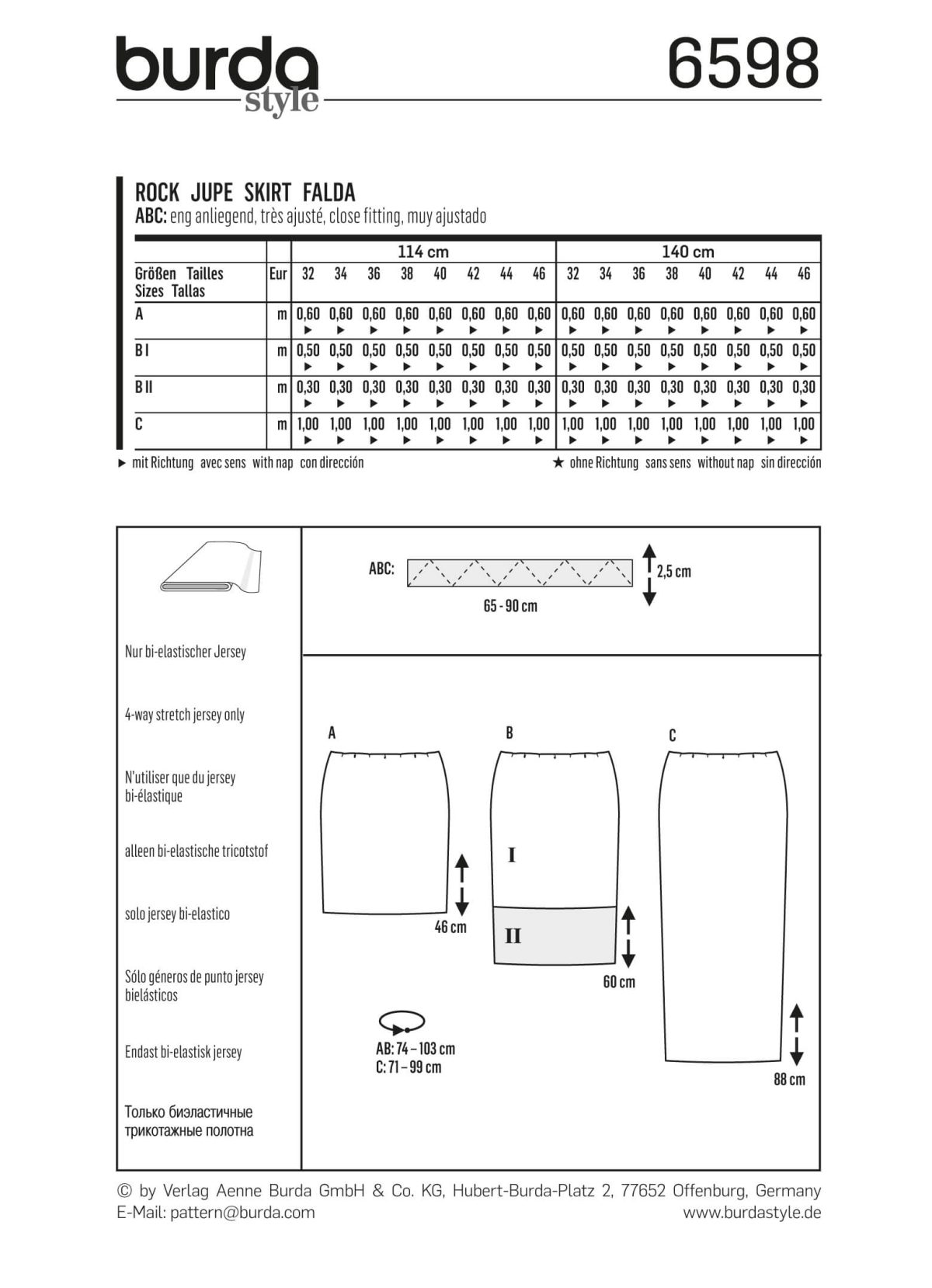Burda Style Pattern 6598 Skirt