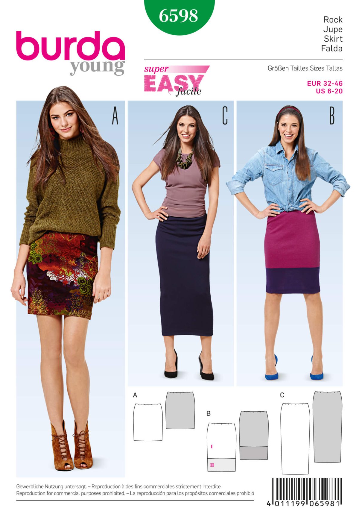 Burda Style Pattern 6598 Skirt