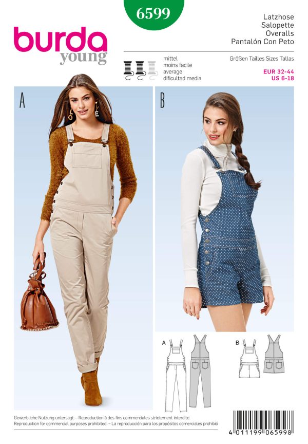 Burda Style Pattern 6599 Overalls