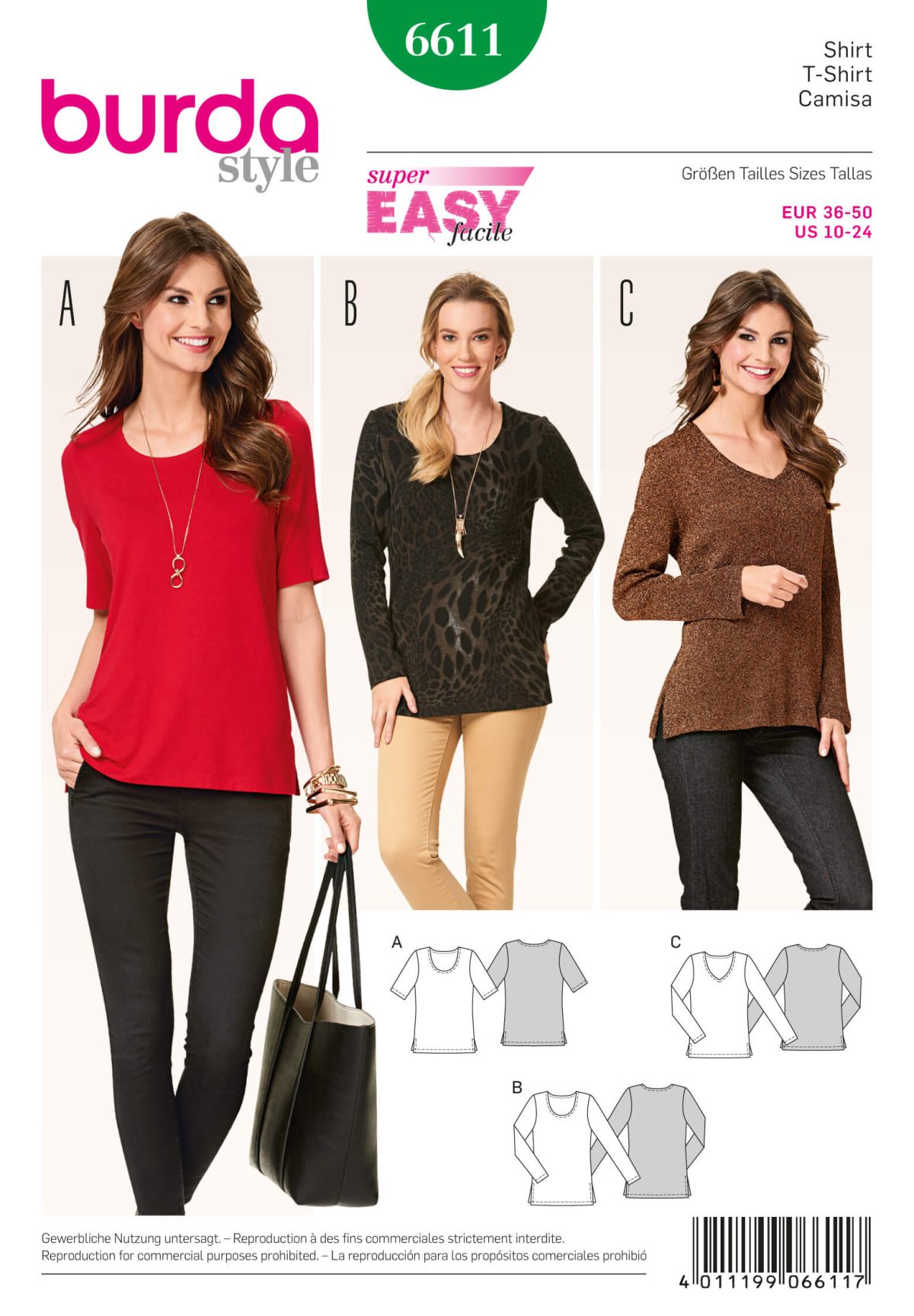 Burda Style Pattern 6611 Shirt