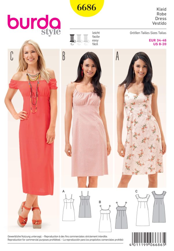 Burda B6686 Women's Dress Sewing Pattern