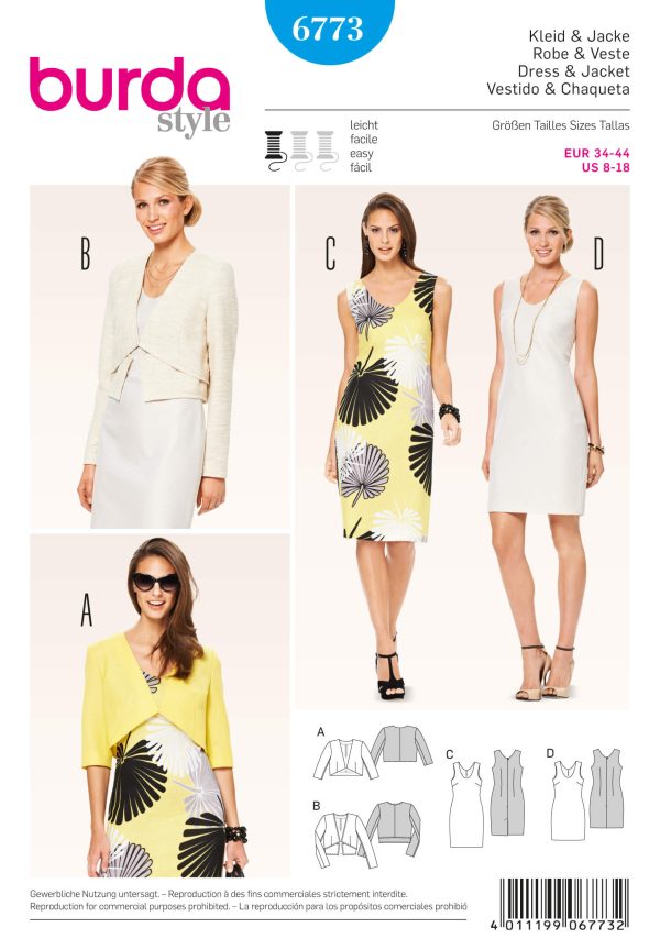 Burda B6773 Coordinates, Trousersuits, Suits Sewing Pattern