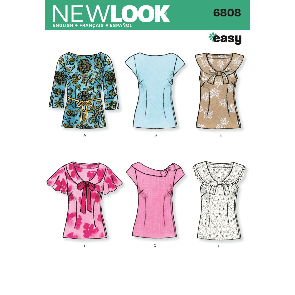 New Look Sewing Pattern N6808 Misses' Tops