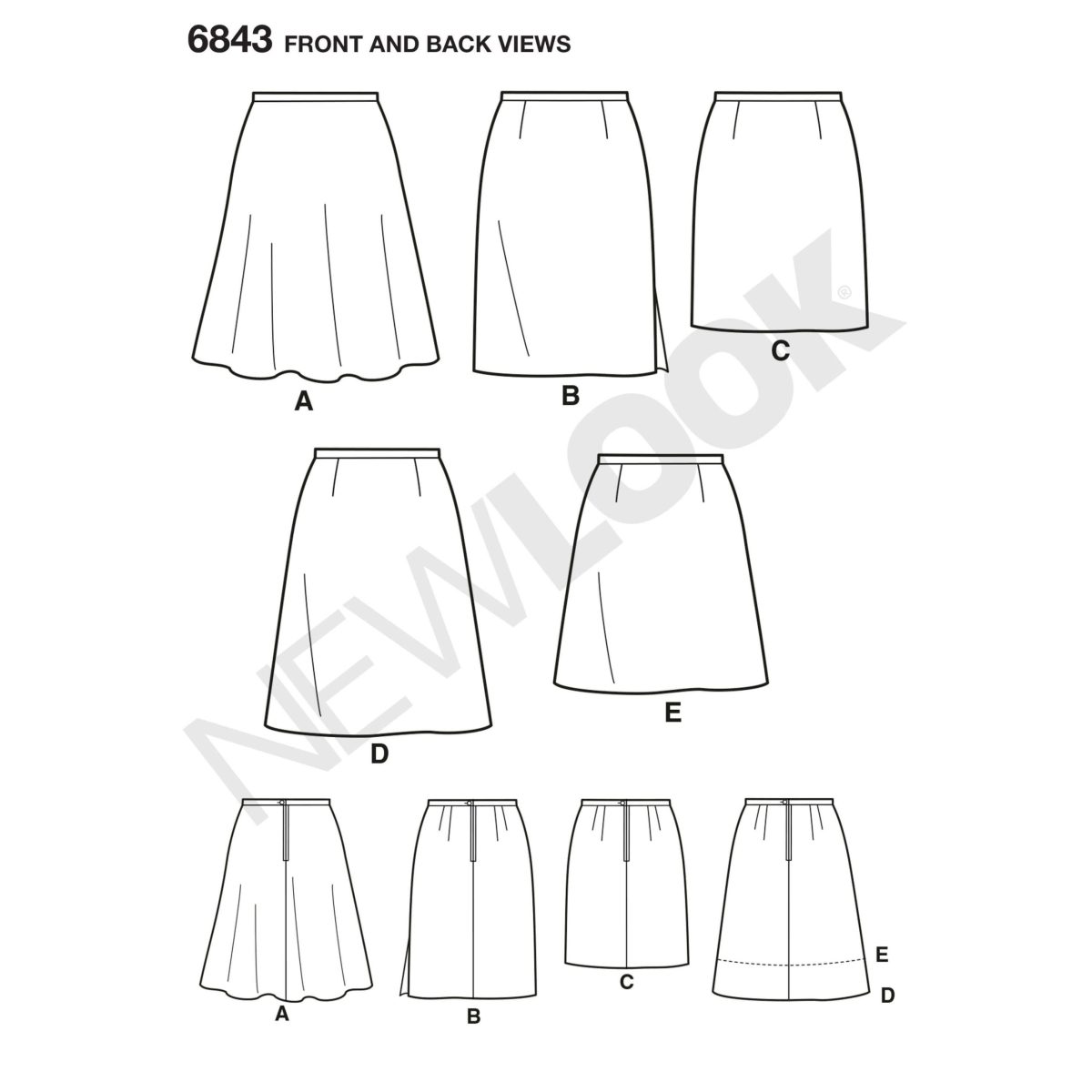 New Look Sewing Pattern N6843 Misses' Skirts