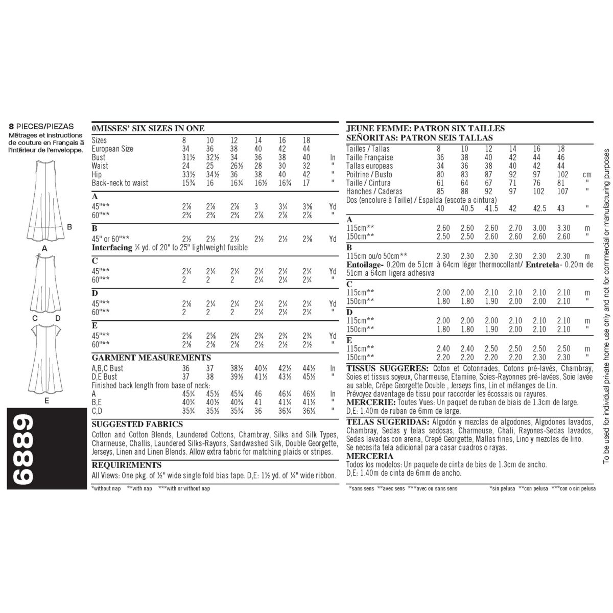 New Look Sewing Pattern N6889 Misses' Dresses